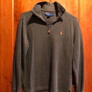 Polo quarter zip olive/orange